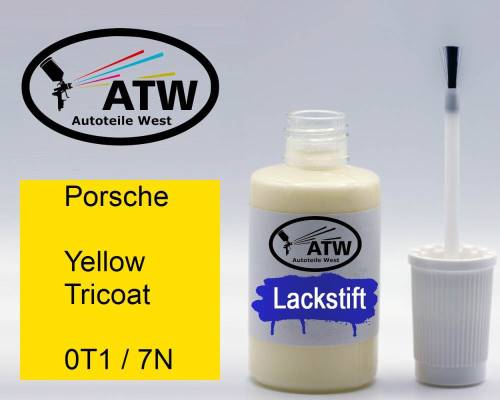 Porsche, Yellow Tricoat, 0T1 / 7N: 20ml Lackstift, von ATW Autoteile West.